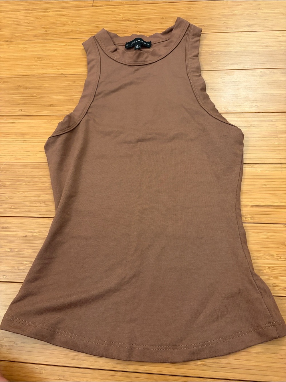 Brown Ribbed Tank Top - Sleeveless Women's Top